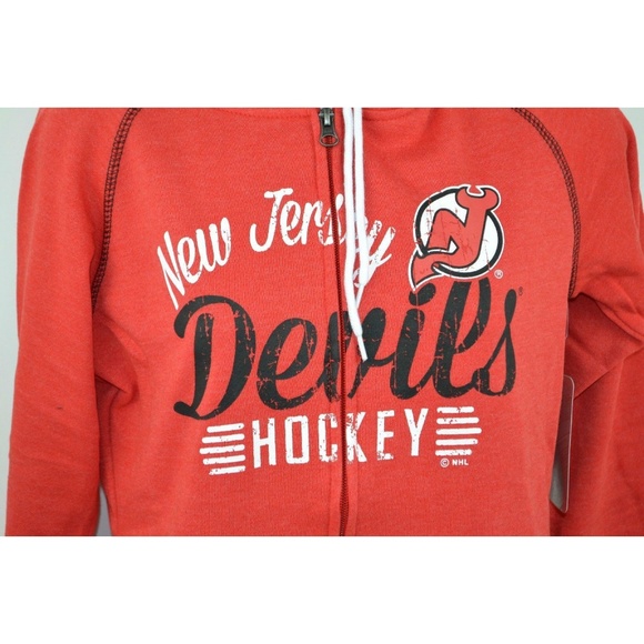 New Jersey Devils Fleece Jacket, Full Zip Hooded, NHL Hockey Small NWT - Picture 3 of 7